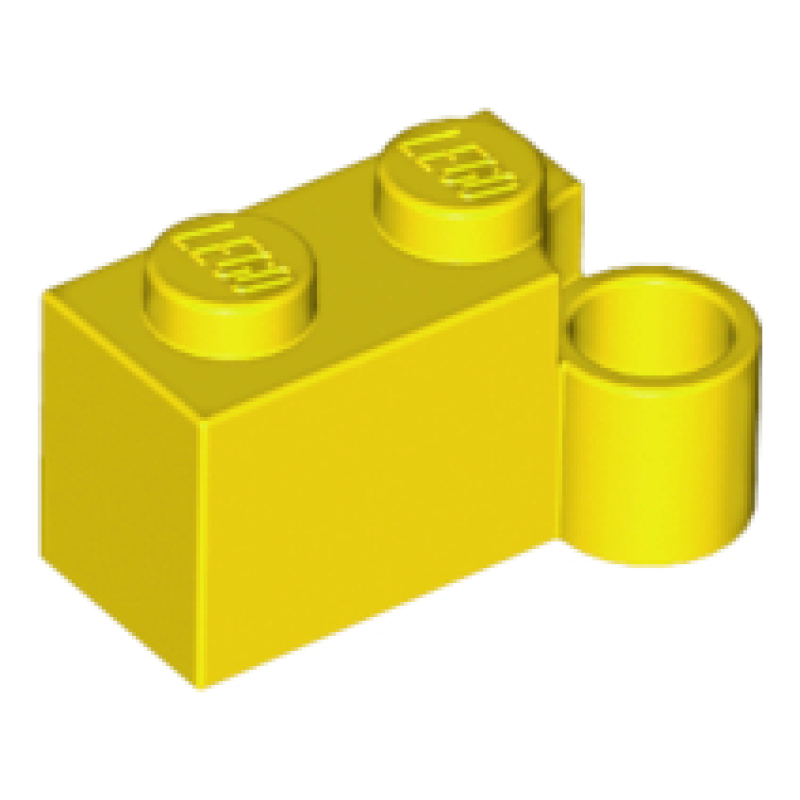 Scharnier Steen 1x2 met gat Yellow